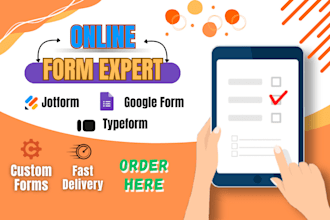 create custom online forms and survey on jotform, google form, cognito form
