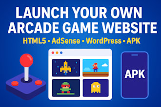 launch your own arcade game, html5, google adsense, online games, wordpress, apk