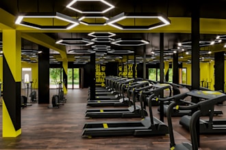 design gym interior, facilities center,yoga studio,cardio layout,cgi sport arena