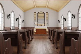 remodel 3d church interior, temple design, shul render,synagogue, exterior model