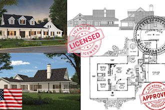 architectural permit drawing, city permit, blueprint, mep