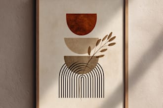 design minimalist boho abstract printable wall art