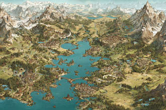 draw  a high quality fantasy map