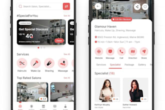 build beauty salon app, hair stylist, spa, barber app with appointment booking