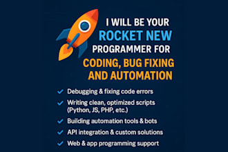 be your rocket new developer for custom programming, automation, and bug fixing