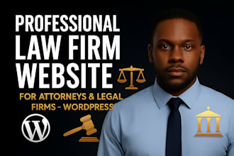 design attorney website, lawyer website and law firm website on wordpress or wix