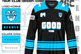 create 3d realistic ice hockey jersey design for  you