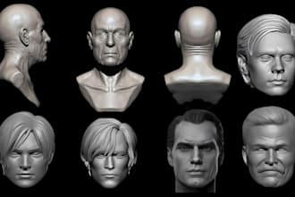 sculpt 3d head model face scan bust full body model stl for 3d printing