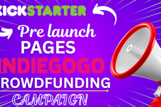 create, promote prelaunch page for indiegogo kickstarter crowdfunding campaign