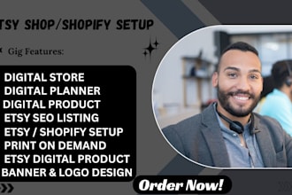 create shopify print on demand and etsy digital product