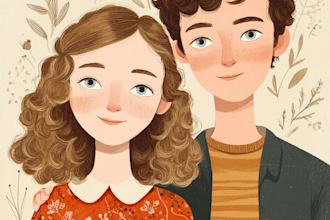 draw anime cartoon portraits simple, couples, families pfp