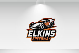 design a bold thrilling dirt car racing logo for your entertainment brand