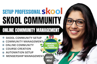 setup skool community online course creation skool community engagement manager