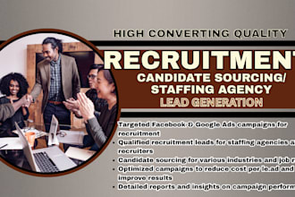 recruitment leads, staffing agency, candidate sourcing leads facebook google ads