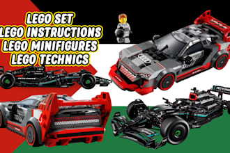 create lego moc, technics builds, minifigures, lego set instructions, animation