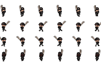 create 2d pixel art sprite sheet pixel art animation 2d pixel game art sprite