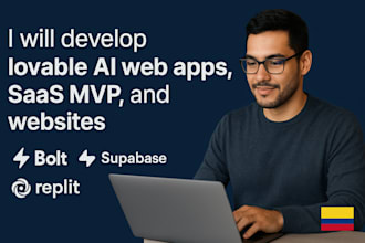 develop lovable ai web apps, saas mvp , and website using bolt, supabase, replit