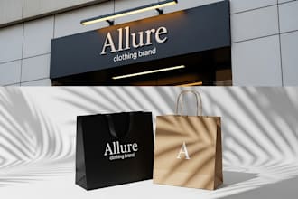 design stylish shopping bag, tote bag, paper bag, canvas bag, gift bag,craft bag