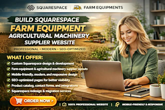 build squarespace farm equipment agricultural machinery supplier website