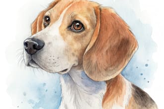 simple watercolor portrait of your pet