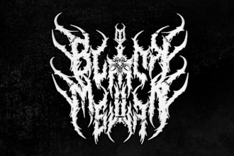 design a brutal thrash metal band logo