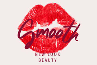 design a beauty logo featuring a lipstick kiss