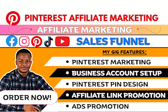 create pinterest pin board design sales funnel and affiliate marketing promotion