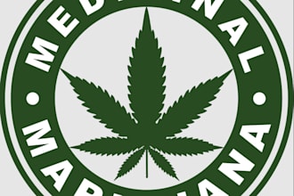 design modern medical marijuana, cannabis, hemp, weed logo