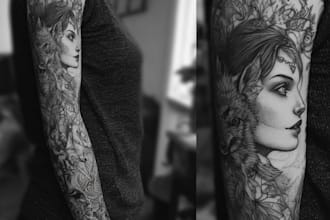 create a tattoo design of tattoo sleevec