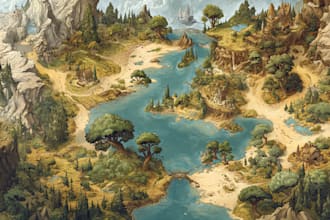 draw fantasy map illustration