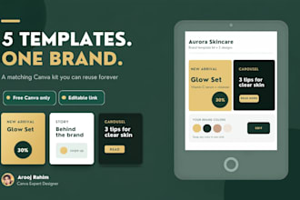 design custom editable canva templates for social media and business