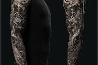 create custom tattoo design, tattoo sleeve