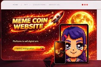 design viral meme coin website and token landing page that converts investors