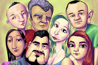 personalized caricature portrait from photo