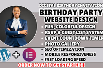 birthday party website, digital birthday invitation, birthday rsvp website