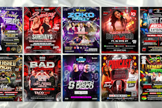 create a modern party flyer, nightclub flyer, and event flyer design