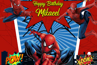 make spiderman theme birthday invitations banner