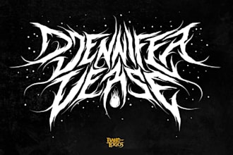 make a grotesque blackened death logo