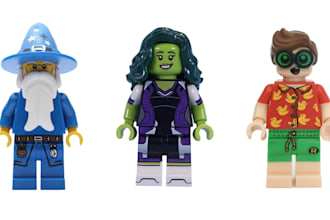 do 3d lego minifigure design 3d lego model for lego animation lego collectibles