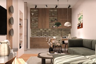craft 3d interior layout,cozy building,bedroom apartment,laundry,kitchen render