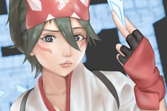 draw anime, games, vtuber, doujin or original characters