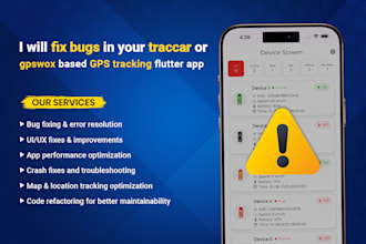 fix bugs in your traccar or gpswox based gps tracking flutter app