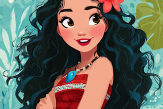 draw your couple into lovely disney cartoon portrait
