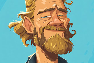 draw a funny cartoon character, caricature, logo, portrait