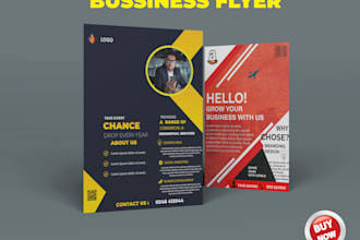 design a creative and professional flyer for your bussiness