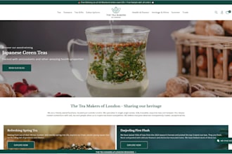 design tea shop website, herbal tea website, tea store website, cafe website