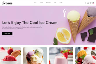 design high converting shopify store for dessert ice cream and candy business