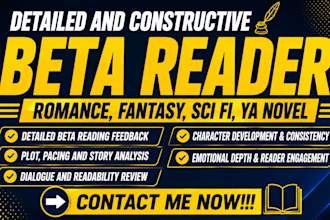 beta read romance beta reader fantasy ya novel beta reader thriller beta reader