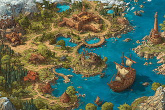 draw a high quality fantasy map