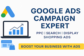 setup and manage google ads PPC campaigns search display shopping